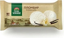 Мороженое пломбир Село Зеленое ванильное 15% БЗМЖ 200 г